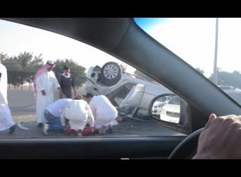 حادث سيارة بالسعودية
