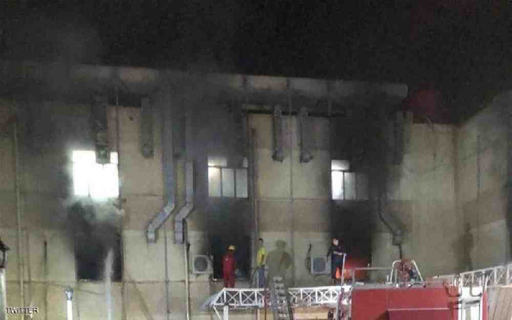 حريق مستشفى ابن الخطيب في بغداد