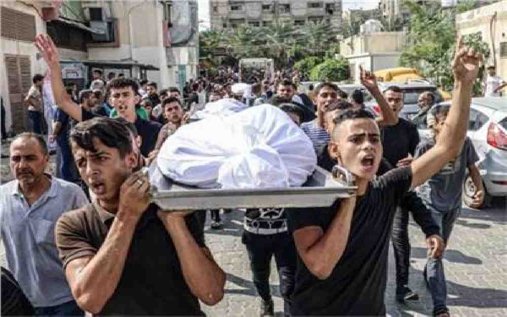 استشهاد فلسطينيين في حي الزيتون.