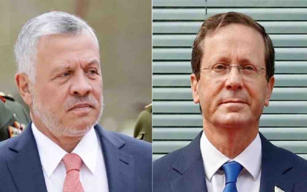 ملك الأردن التقى الرئيس الصهيوني