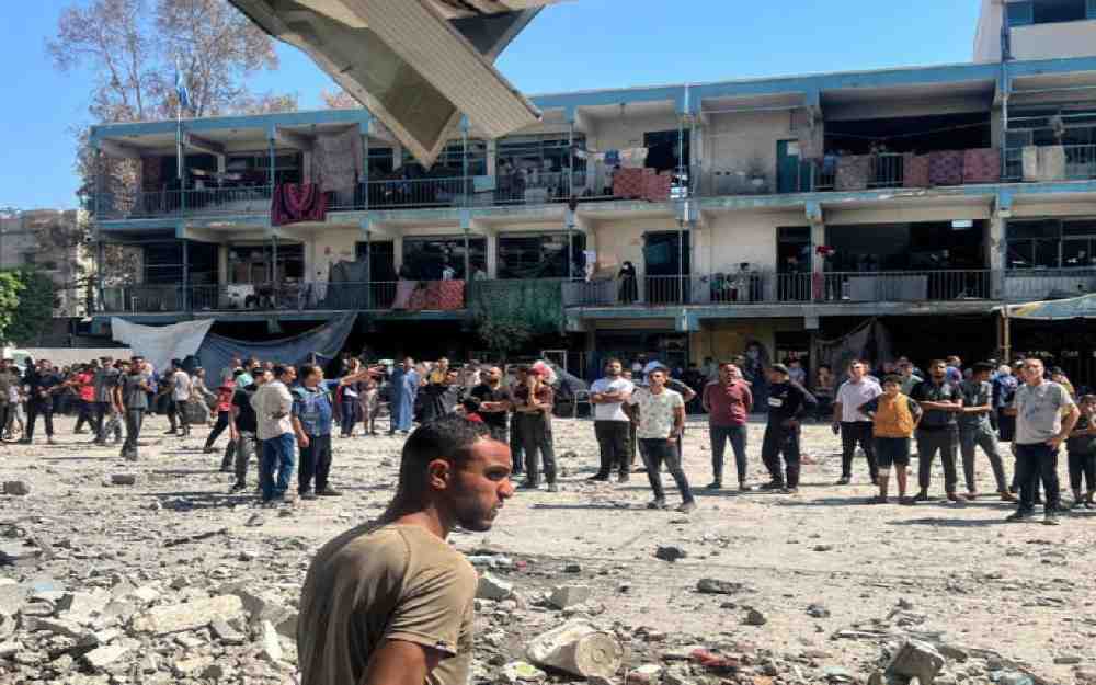 مدرسة تؤوي نازحين غرب مدينة غزة