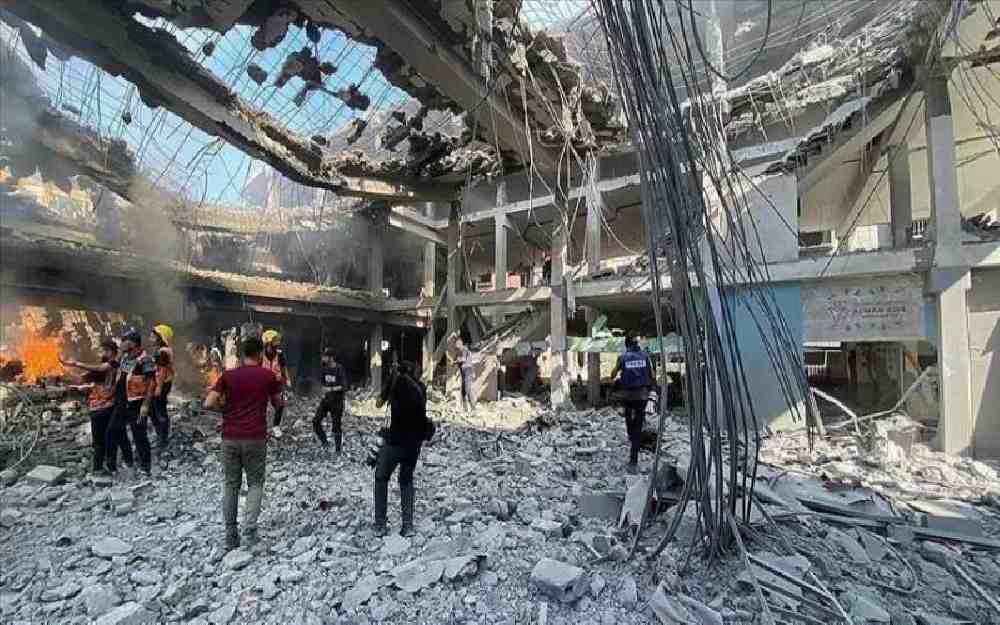 مدرسة تؤوي نازحين في بيت حانون