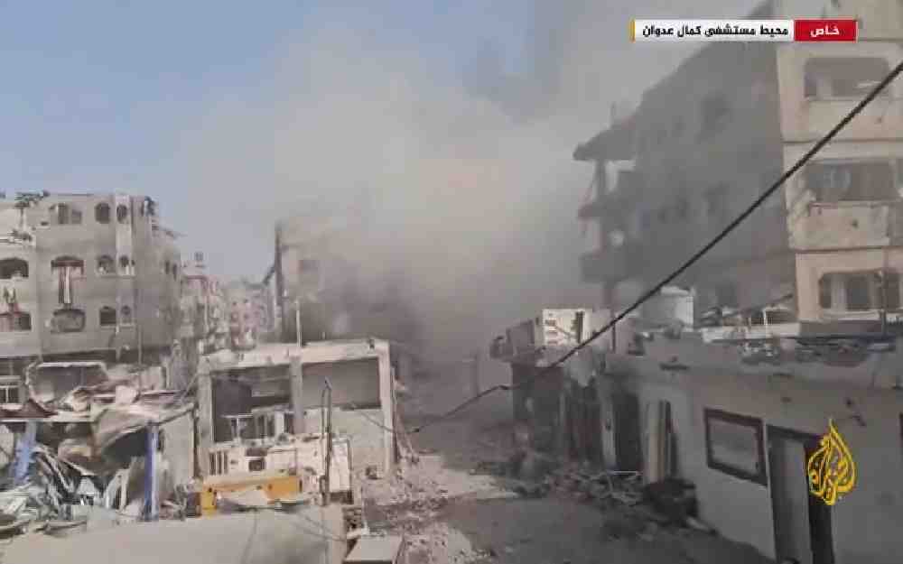 حرق مستشفى كمال عدوان