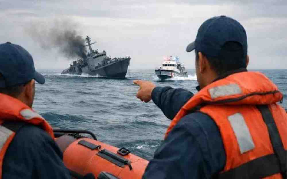 غرق فرقاطة إيرانية